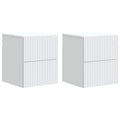 Wandmontierter Nachttisch 2 pcs Weiß 33 x 34,5 x 40 cm