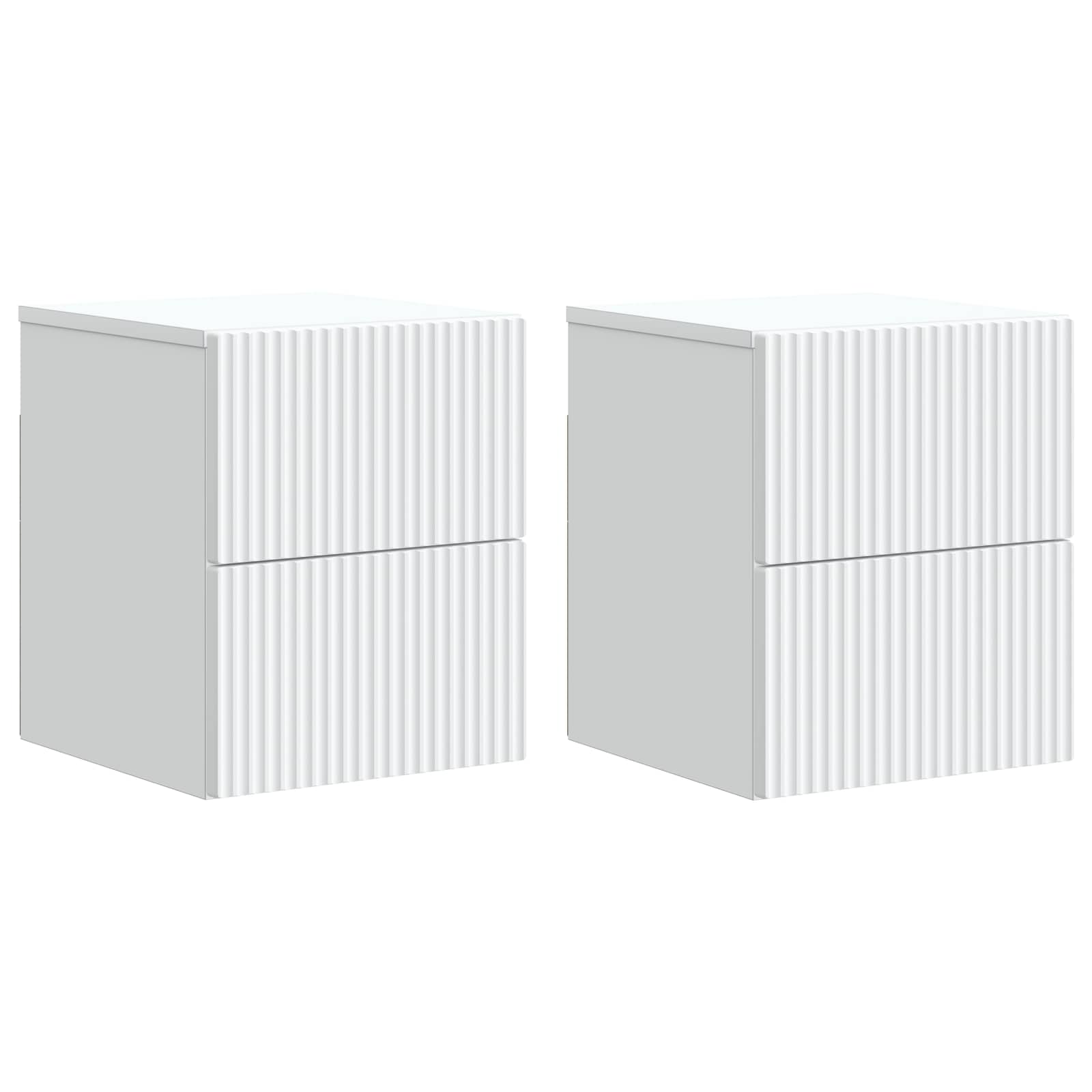 Wandmontierter Nachttisch 2 pcs Weiß 33 x 34,5 x 40 cm