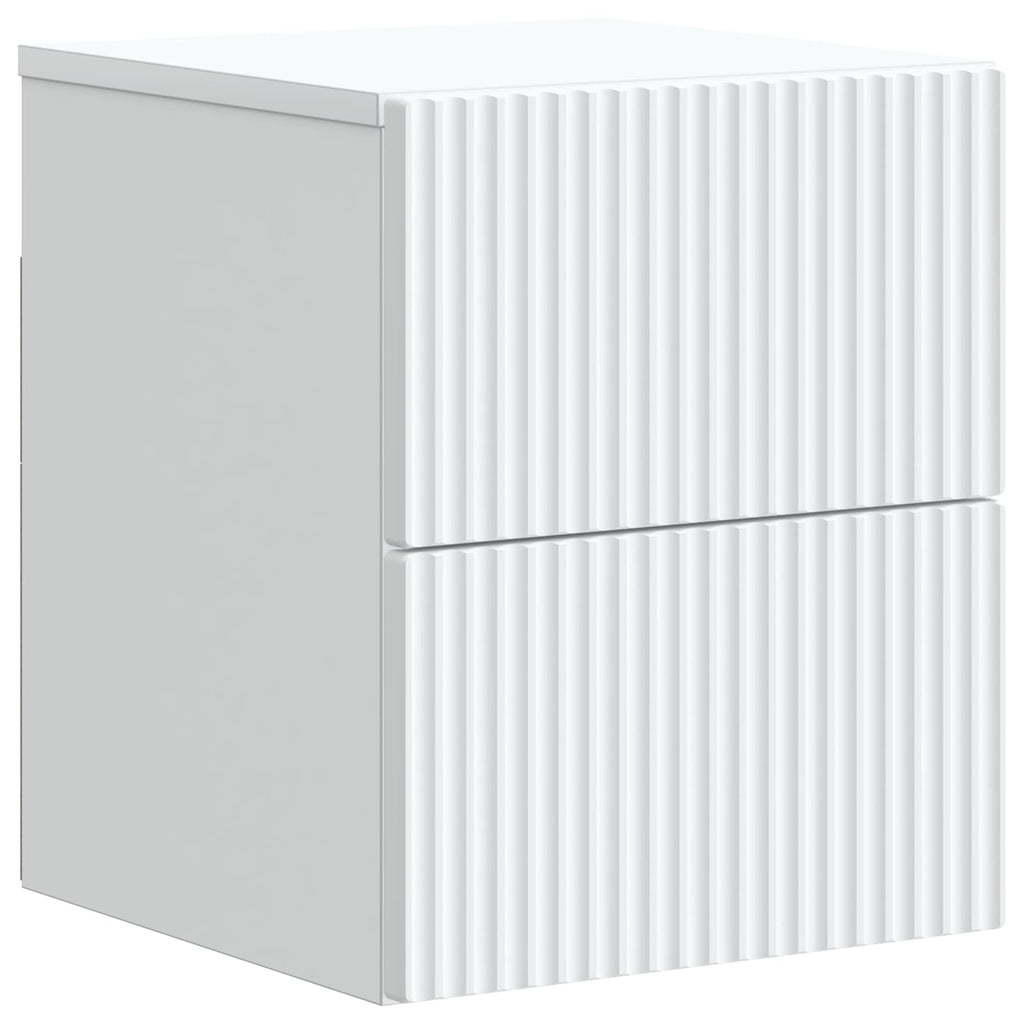 Wandmontierter Nachttisch 2 pcs Weiß 33 x 34,5 x 40 cm