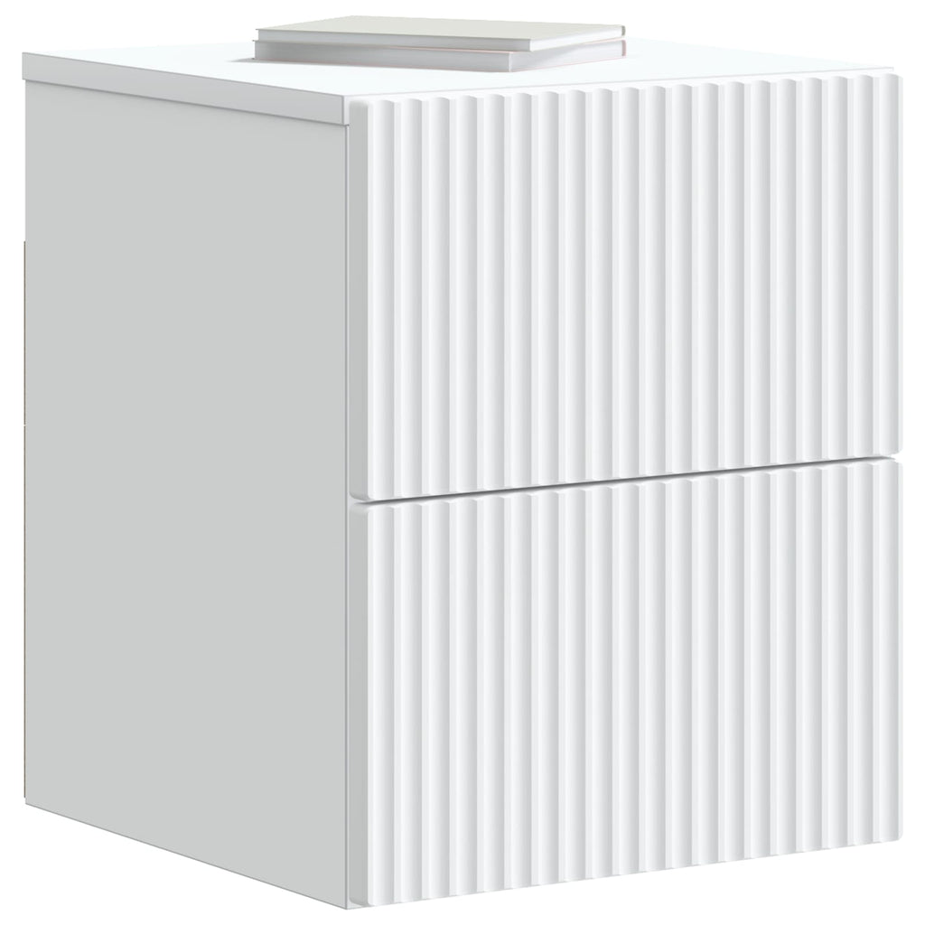 Wandmontierter Nachttisch 2 pcs Weiß 33 x 34,5 x 40 cm
