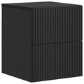 Wandmontierter Nachttisch Schwarz 33 x 34,5 x 40 cm