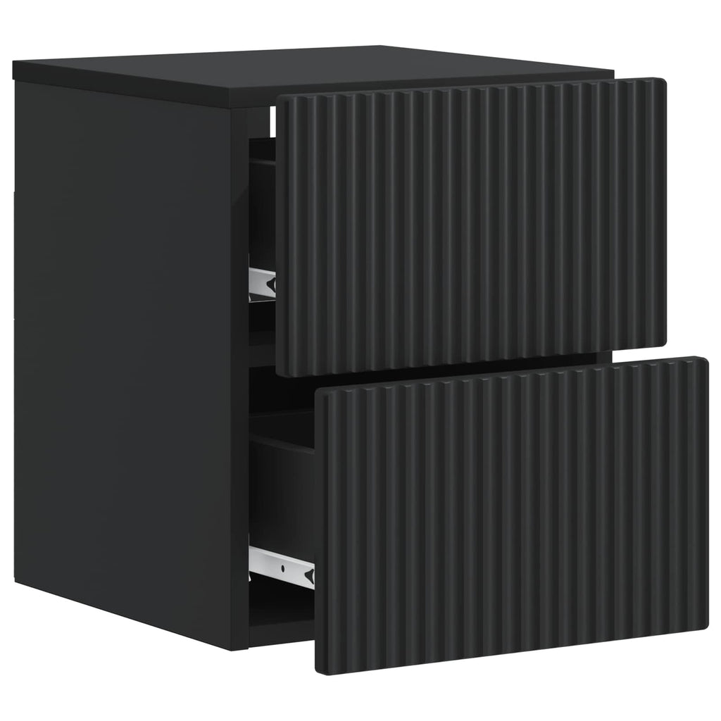 Wandmontierter Nachttisch Schwarz 33 x 34,5 x 40 cm