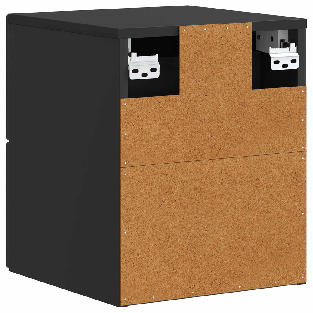 Wandmontierter Nachttisch Schwarz 33 x 34,5 x 40 cm
