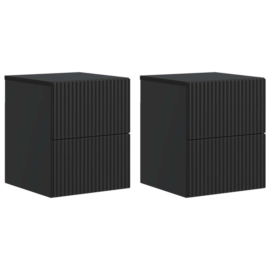 Wandmontierter Nachttisch 2 pcs Schwarz 33 x 34,5 x 40 cm