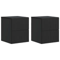 Wandmontierter Nachttisch 2 pcs Schwarz 33 x 34,5 x 40 cm