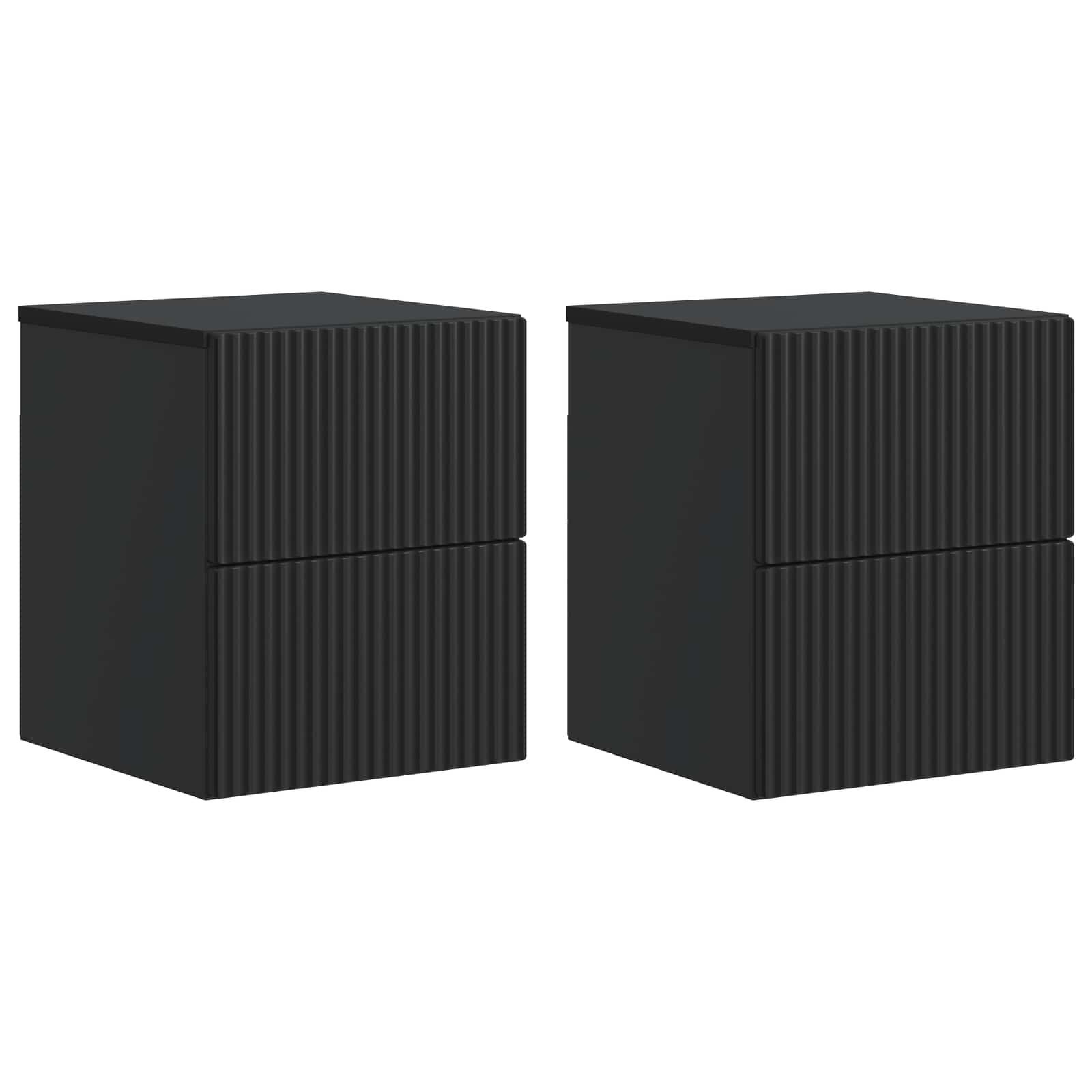 Wandmontierter Nachttisch 2 pcs Schwarz 33 x 34,5 x 40 cm