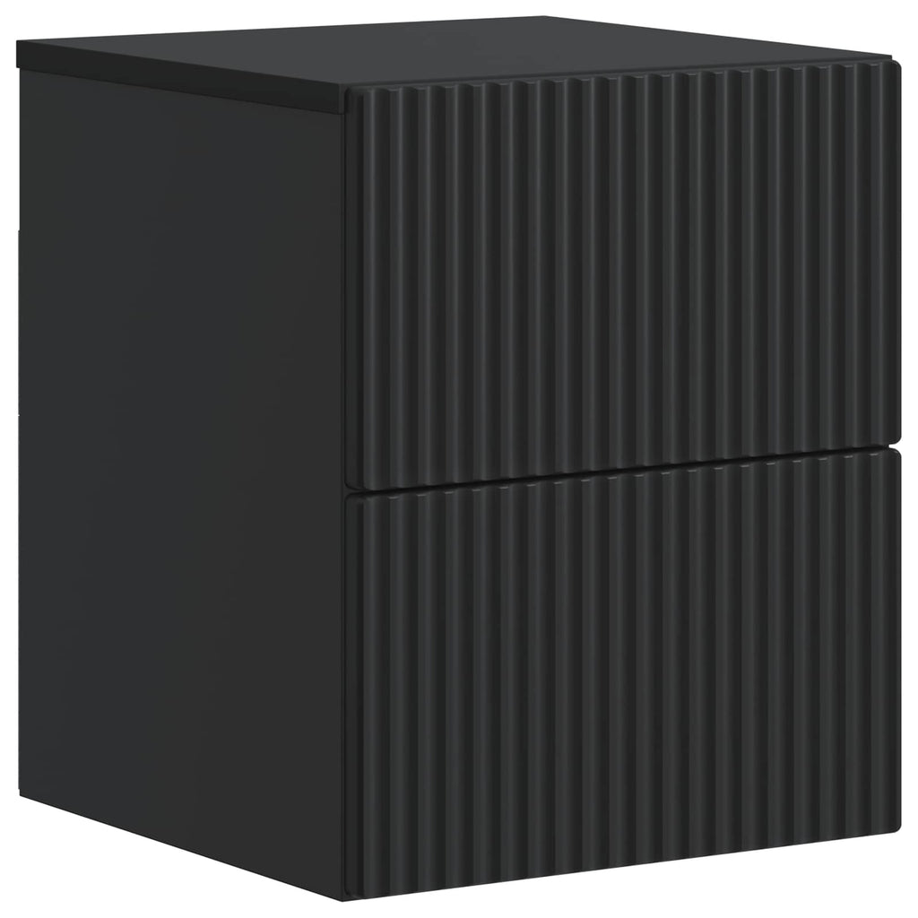 Wandmontierter Nachttisch 2 pcs Schwarz 33 x 34,5 x 40 cm
