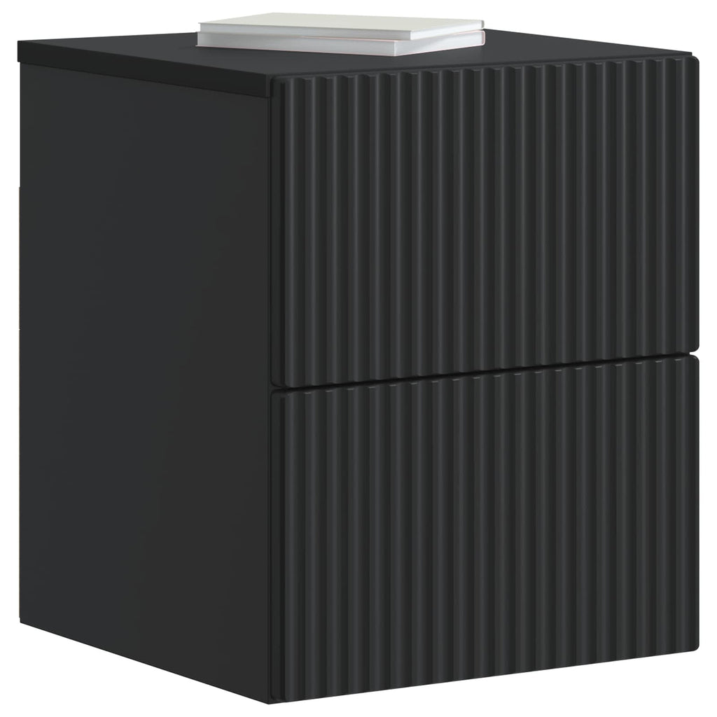 Wandmontierter Nachttisch 2 pcs Schwarz 33 x 34,5 x 40 cm