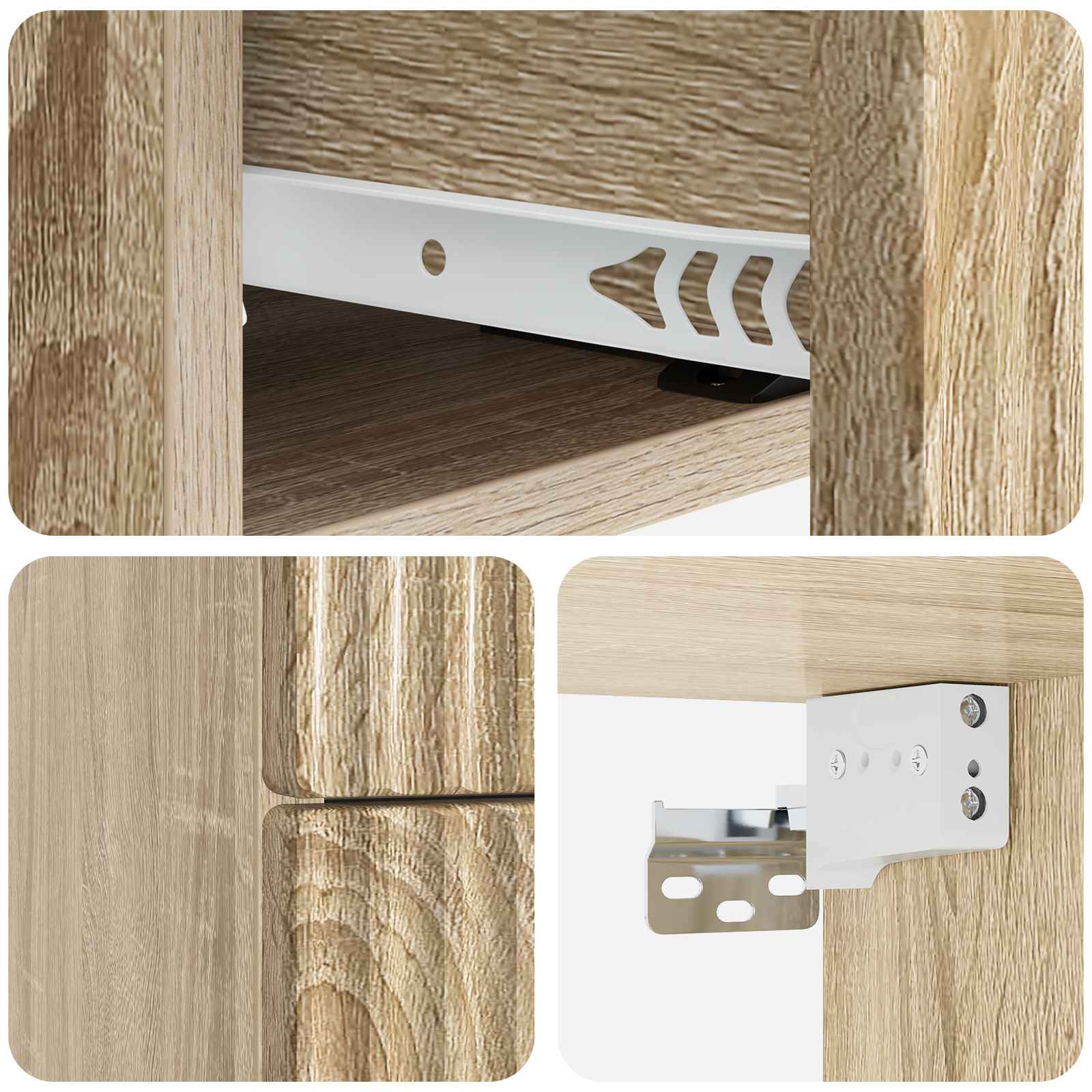 Wandmontierter Nachttisch 2 pcs Sonoma-Eiche 33 x 34,5 x 40 cm