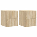 Wandmontierter Nachttisch 2 pcs Sonoma-Eiche 33 x 34,5 x 40 cm