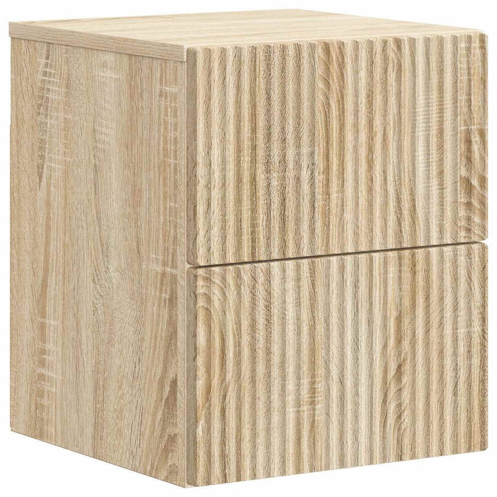 Wandmontierter Nachttisch 2 pcs Sonoma-Eiche 33 x 34,5 x 40 cm