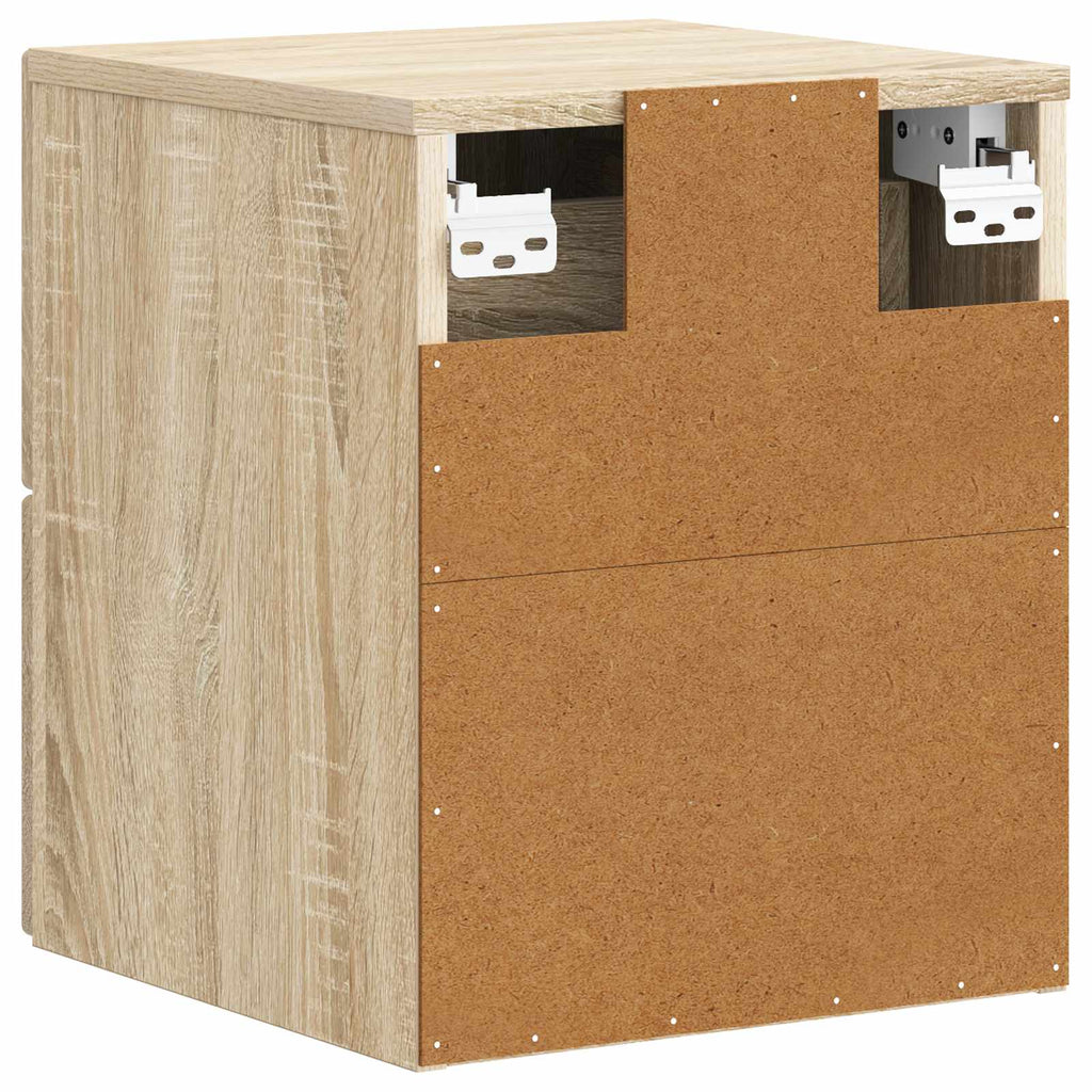 Wandmontierter Nachttisch 2 pcs Sonoma-Eiche 33 x 34,5 x 40 cm