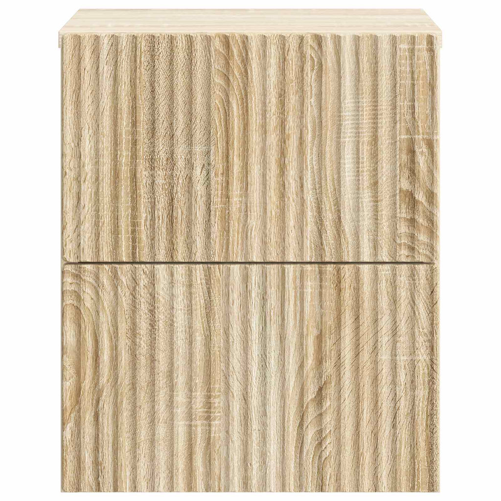 Wandmontierter Nachttisch 2 pcs Sonoma-Eiche 33 x 34,5 x 40 cm