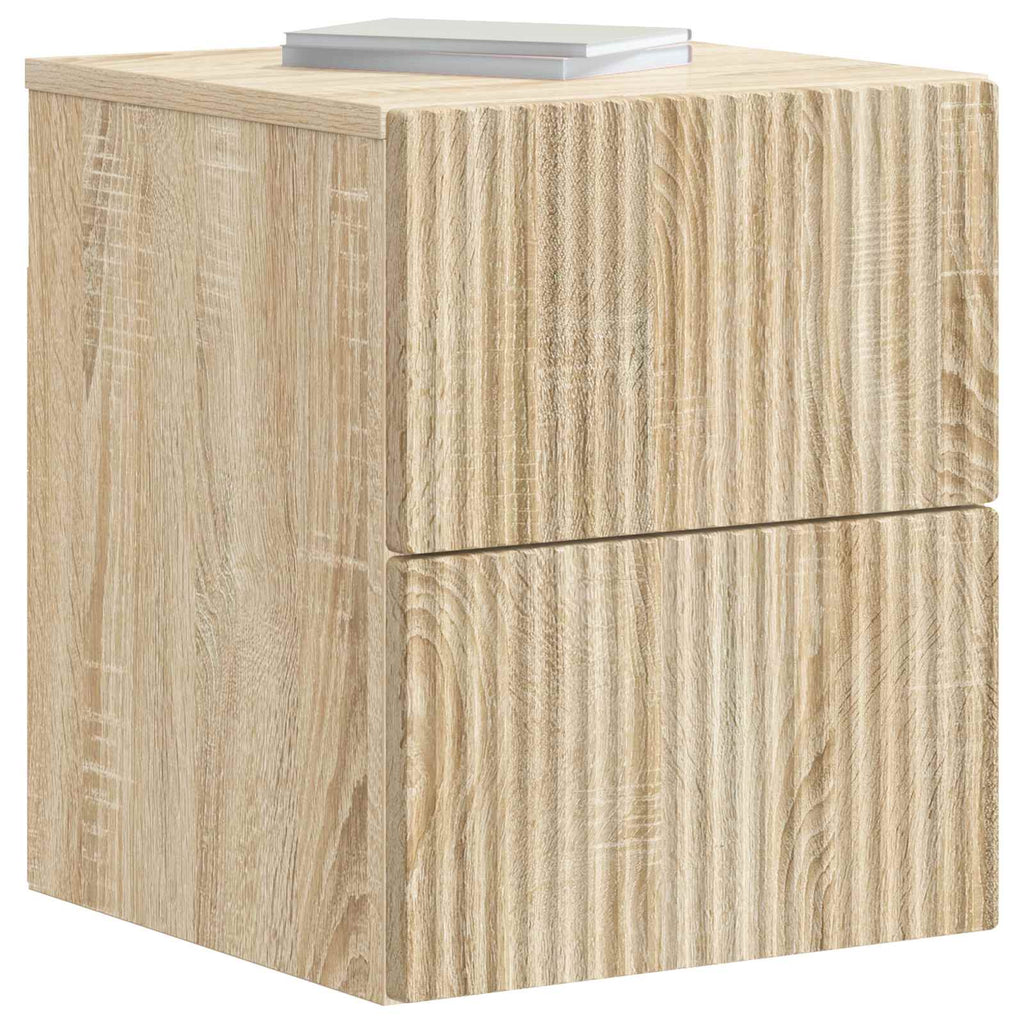 Wandmontierter Nachttisch 2 pcs Sonoma-Eiche 33 x 34,5 x 40 cm