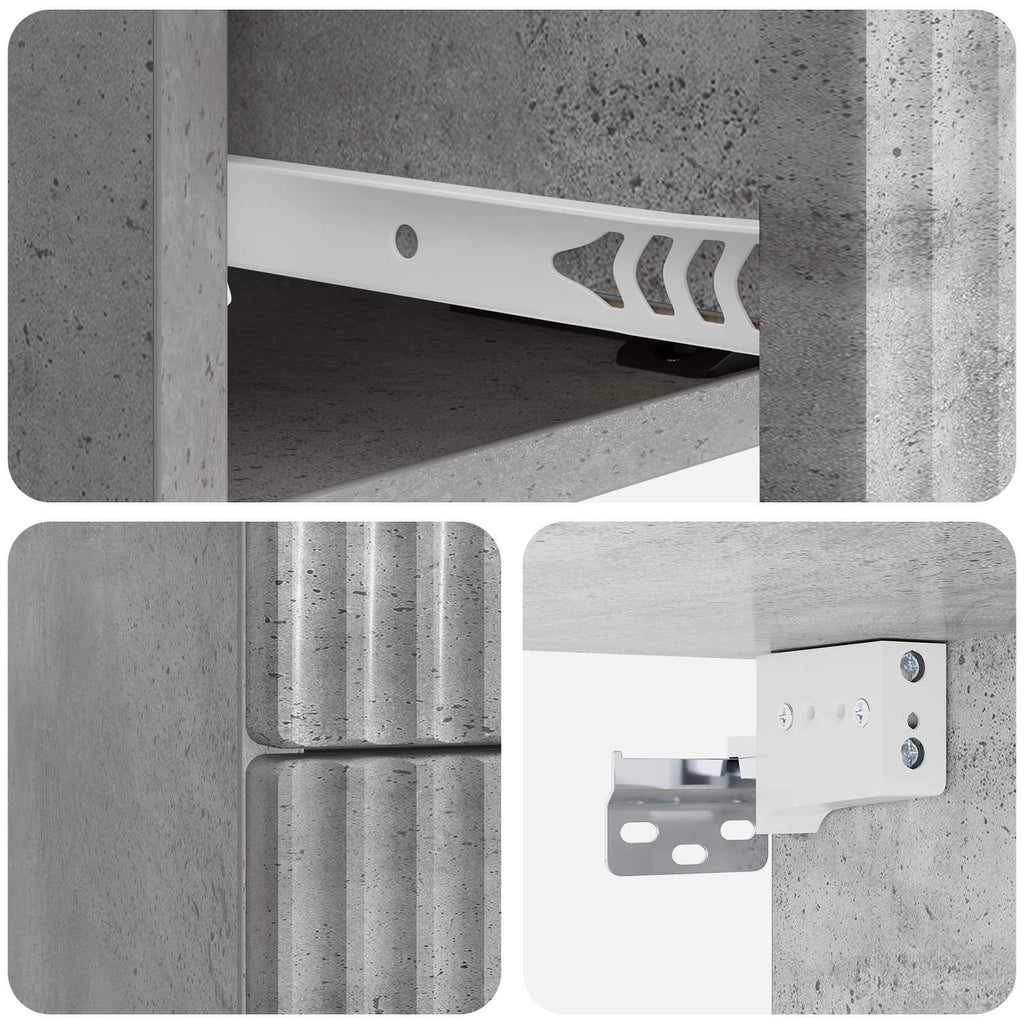 Wandmontierter Nachttisch Betongrau 33 x 34,5 x 40 cm