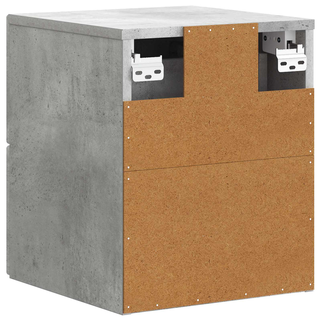 Wandmontierter Nachttisch Betongrau 33 x 34,5 x 40 cm