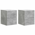 Wandmontierter Nachttisch 2 pcs Betongrau 33 x 34,5 x 40 cm