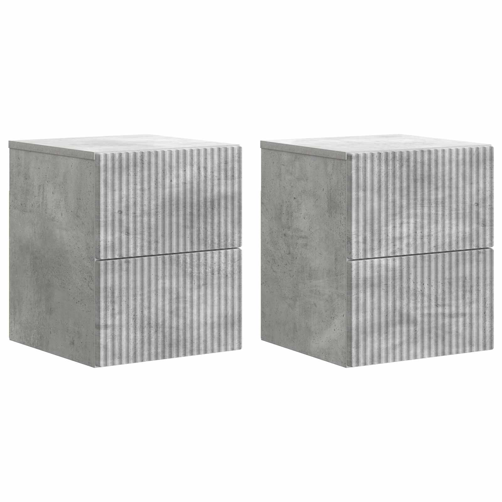 Wandmontierter Nachttisch 2 pcs Betongrau 33 x 34,5 x 40 cm