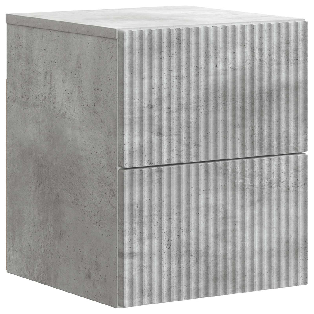 Wandmontierter Nachttisch 2 pcs Betongrau 33 x 34,5 x 40 cm