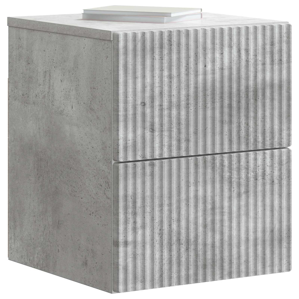 Wandmontierter Nachttisch 2 pcs Betongrau 33 x 34,5 x 40 cm