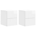 Wandmontierter Nachttisch 2 pcs Hochglanz Weiß Holzwerkstoff