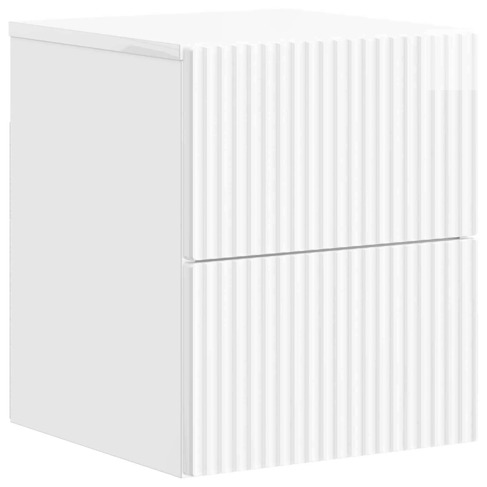 Wandmontierter Nachttisch 2 pcs Hochglanz Weiß Holzwerkstoff