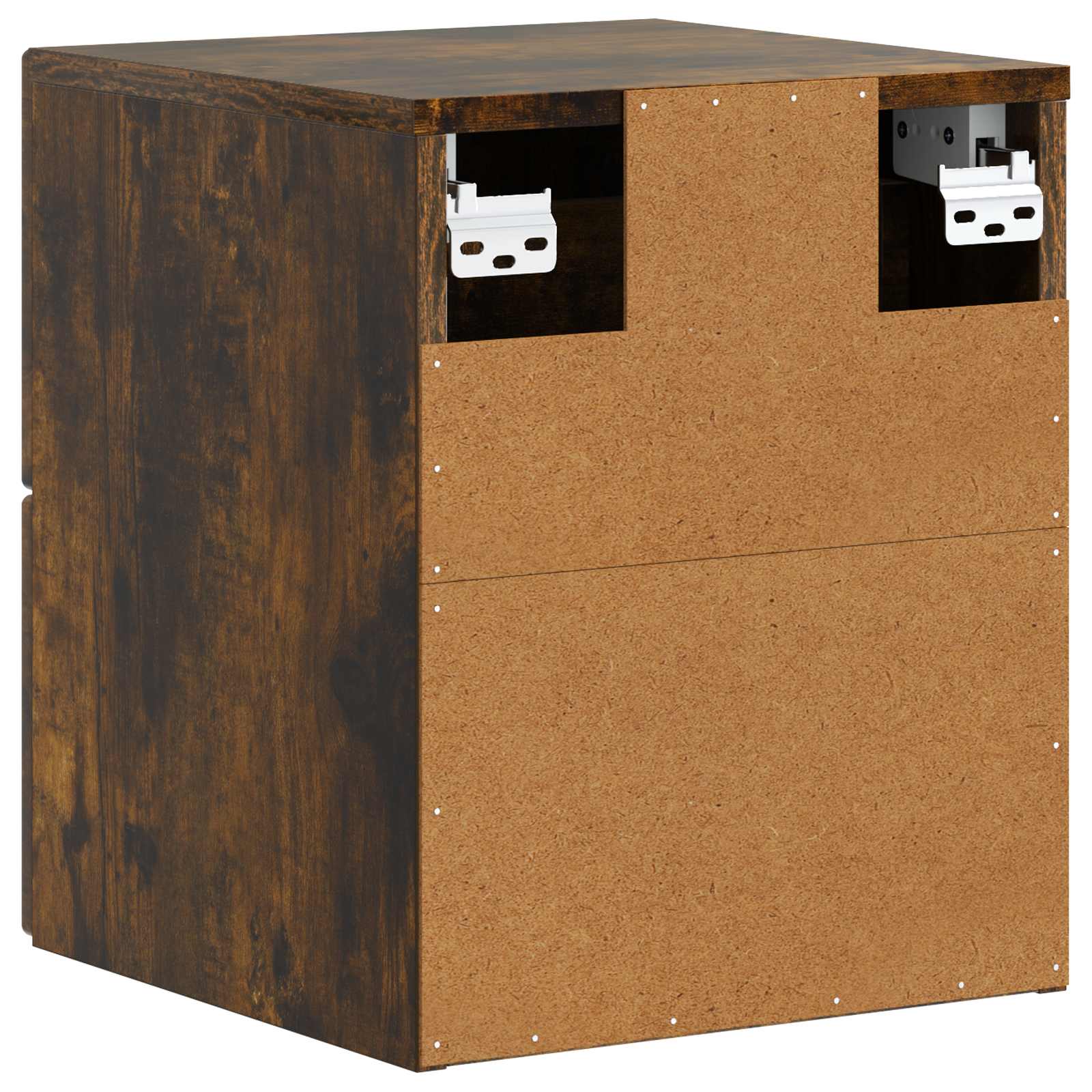 Wandmontierter Nachttisch 2 pcs Geräucherte Eiche Holzwerkstoff