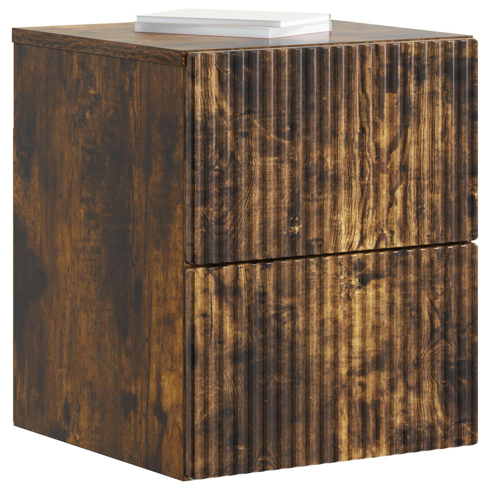 Wandmontierter Nachttisch 2 pcs Geräucherte Eiche Holzwerkstoff