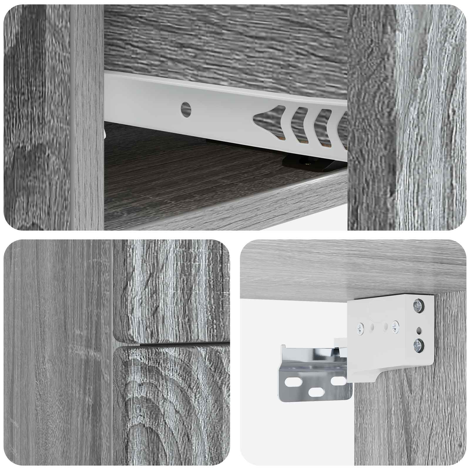 Wandmontierter Nachttisch 2 pcs Graues Sonoma 33 x 34,5 x 40 cm