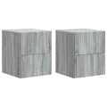 Wandmontierter Nachttisch 2 pcs Graues Sonoma 33 x 34,5 x 40 cm