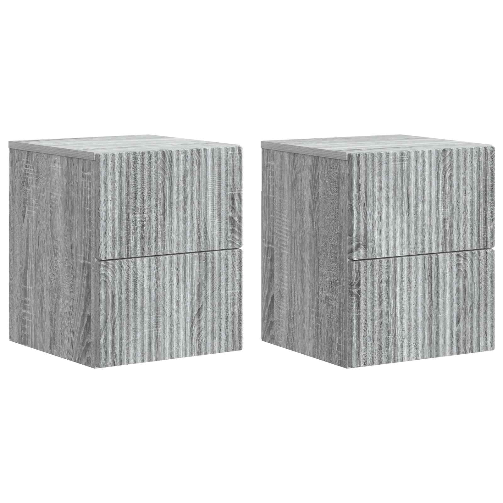 Wandmontierter Nachttisch 2 pcs Graues Sonoma 33 x 34,5 x 40 cm