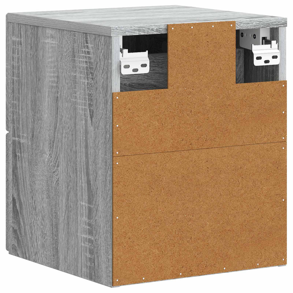 Wandmontierter Nachttisch 2 pcs Graues Sonoma 33 x 34,5 x 40 cm