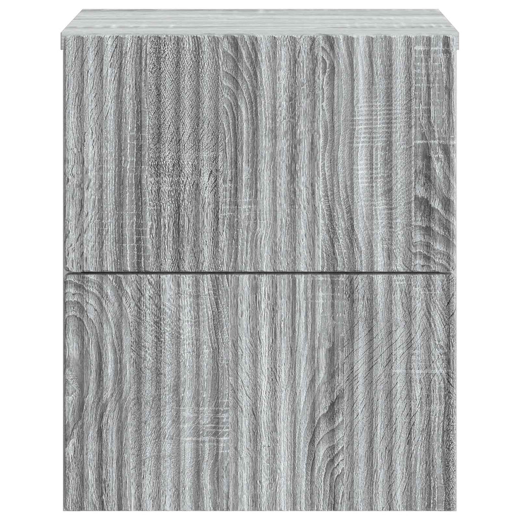 Wandmontierter Nachttisch 2 pcs Graues Sonoma 33 x 34,5 x 40 cm