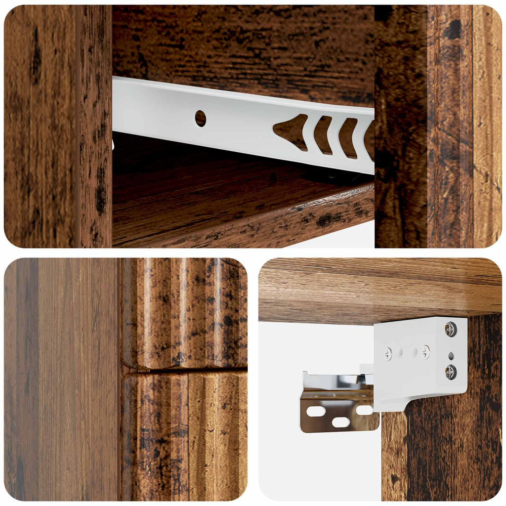 Wandmontierter Nachttisch Altholz 33 x 34,5 x 40 cm