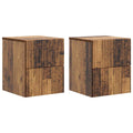 Wandmontierter Nachttisch 2 pcs Altholz 33 x 34,5 x 40 cm