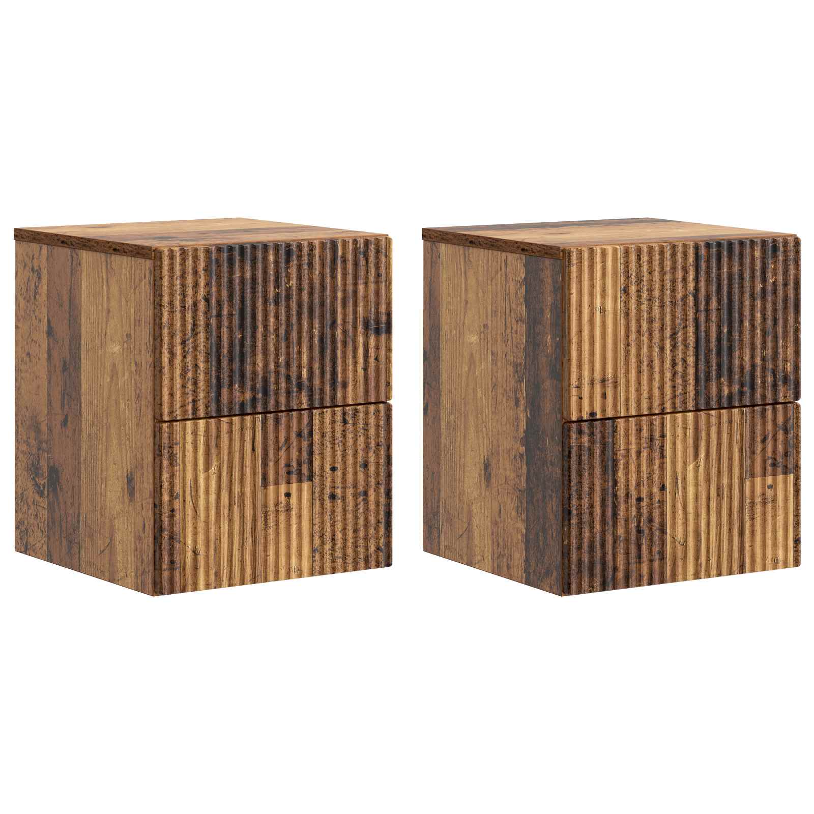 Wandmontierter Nachttisch 2 pcs Altholz 33 x 34,5 x 40 cm