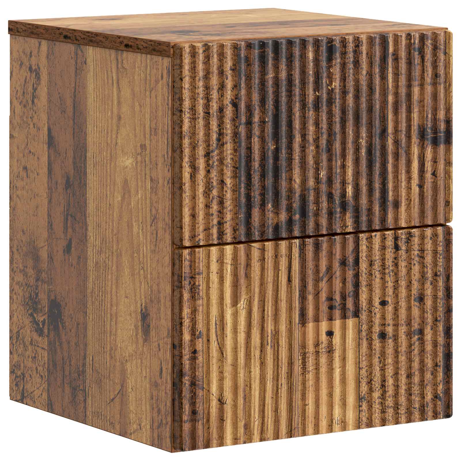 Wandmontierter Nachttisch 2 pcs Altholz 33 x 34,5 x 40 cm