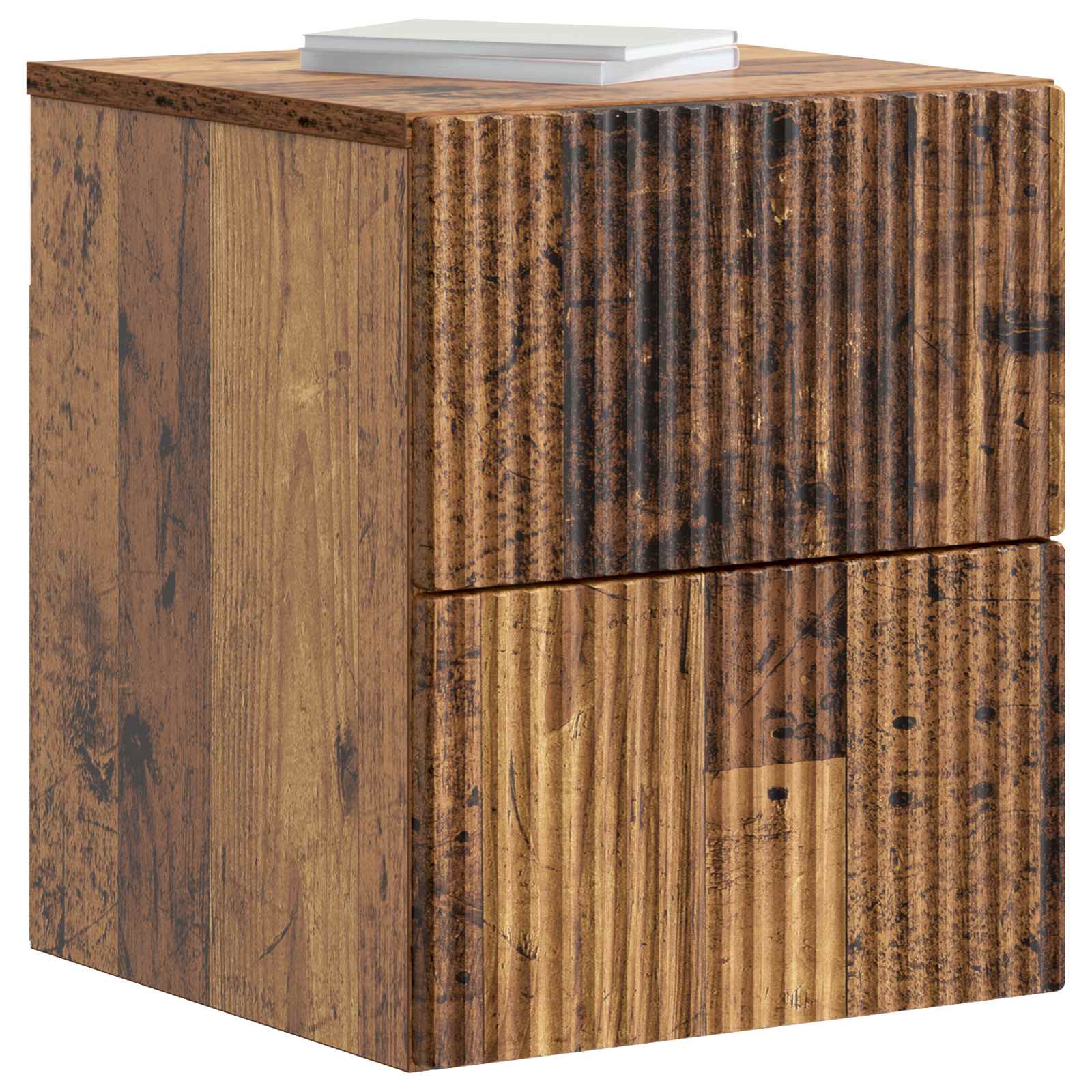 Wandmontierter Nachttisch 2 pcs Altholz 33 x 34,5 x 40 cm