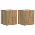 Wandmontierter Nachttisch 2 pcs Artisan-Eiche 33 x 34,5 x 40 cm