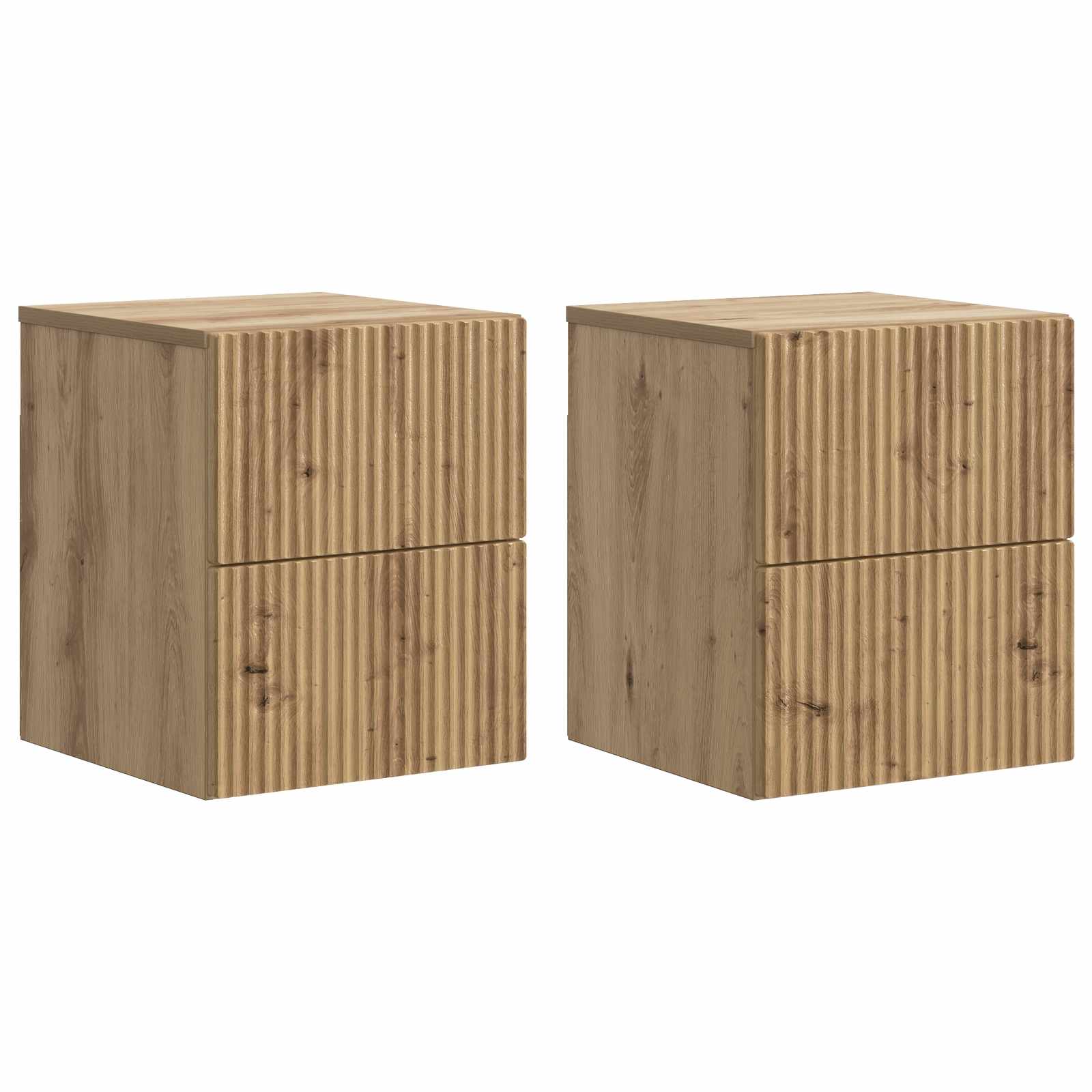 Wandmontierter Nachttisch 2 pcs Artisan-Eiche 33 x 34,5 x 40 cm