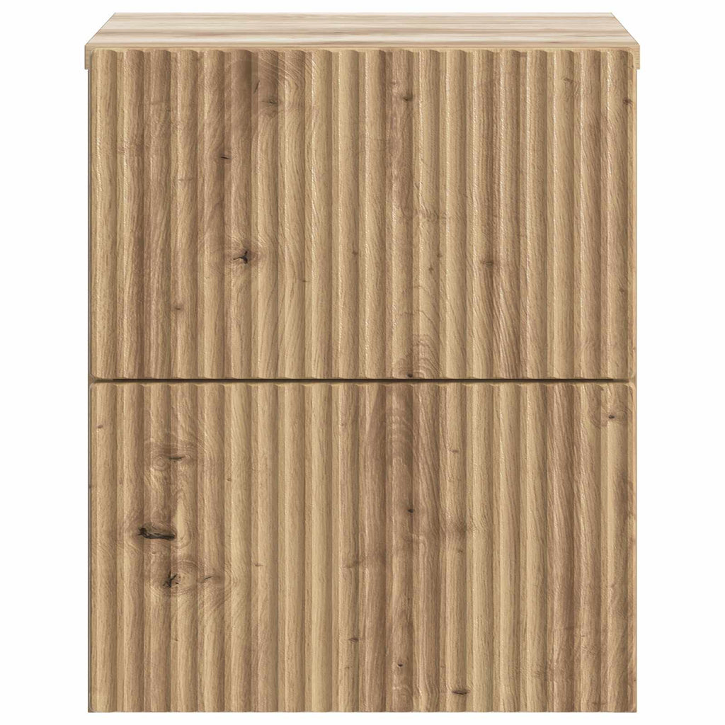 Wandmontierter Nachttisch 2 pcs Artisan-Eiche 33 x 34,5 x 40 cm
