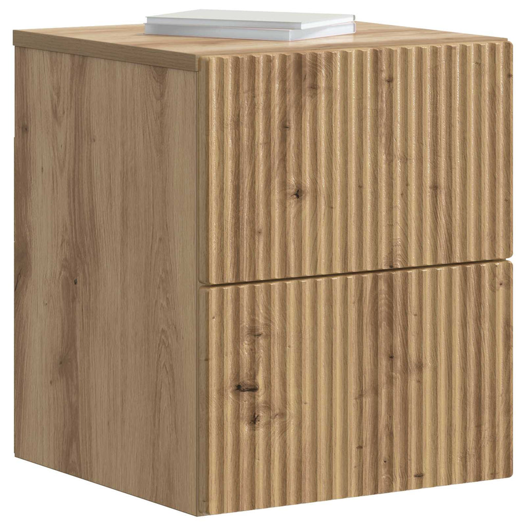 Wandmontierter Nachttisch 2 pcs Artisan-Eiche 33 x 34,5 x 40 cm