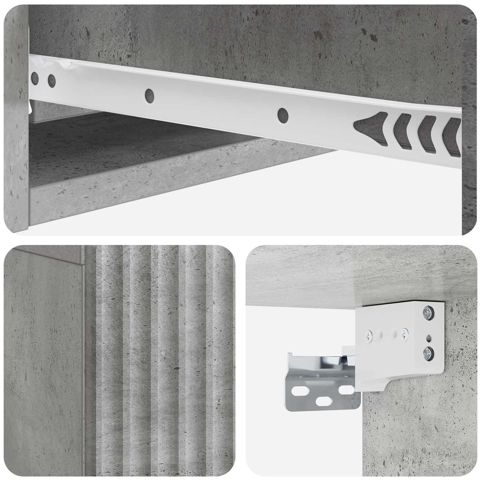 Wandmontierter Beistelltisch Betongrau 59 x 34,5 x 17 cm