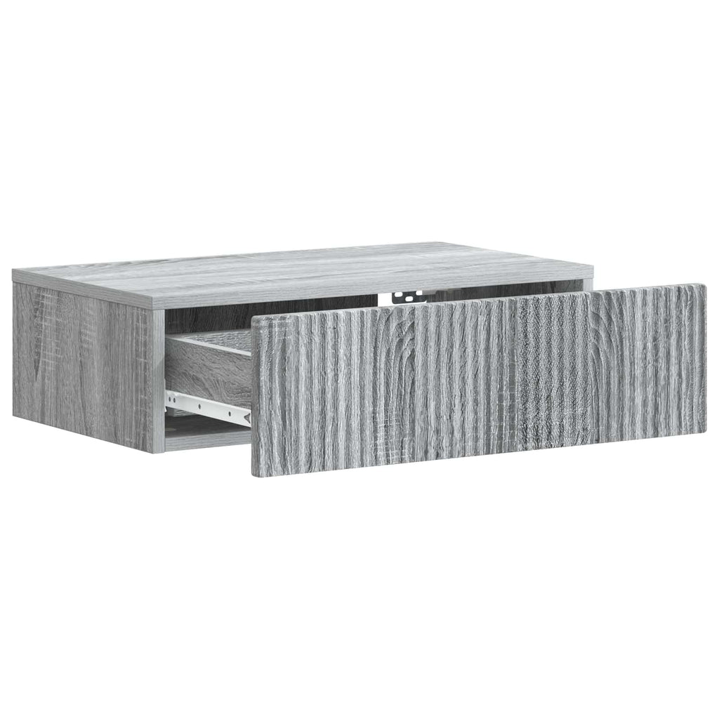 Wandmontierter Beistelltisch Graues Sonoma 59 x 34,5 x 17 cm