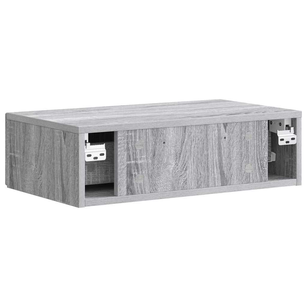 Wandmontierter Beistelltisch Graues Sonoma 59 x 34,5 x 17 cm