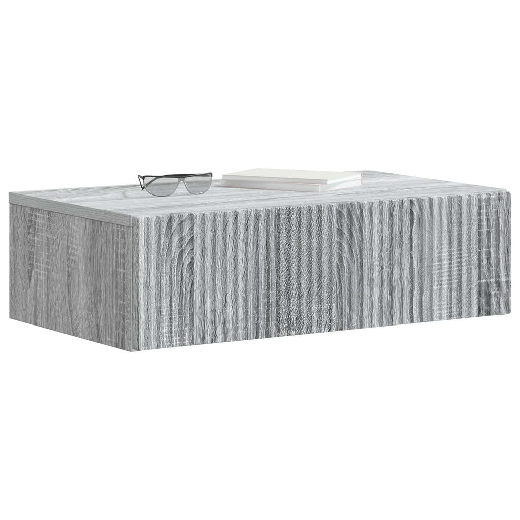 Wandmontierter Beistelltisch Graues Sonoma 59 x 34,5 x 17 cm