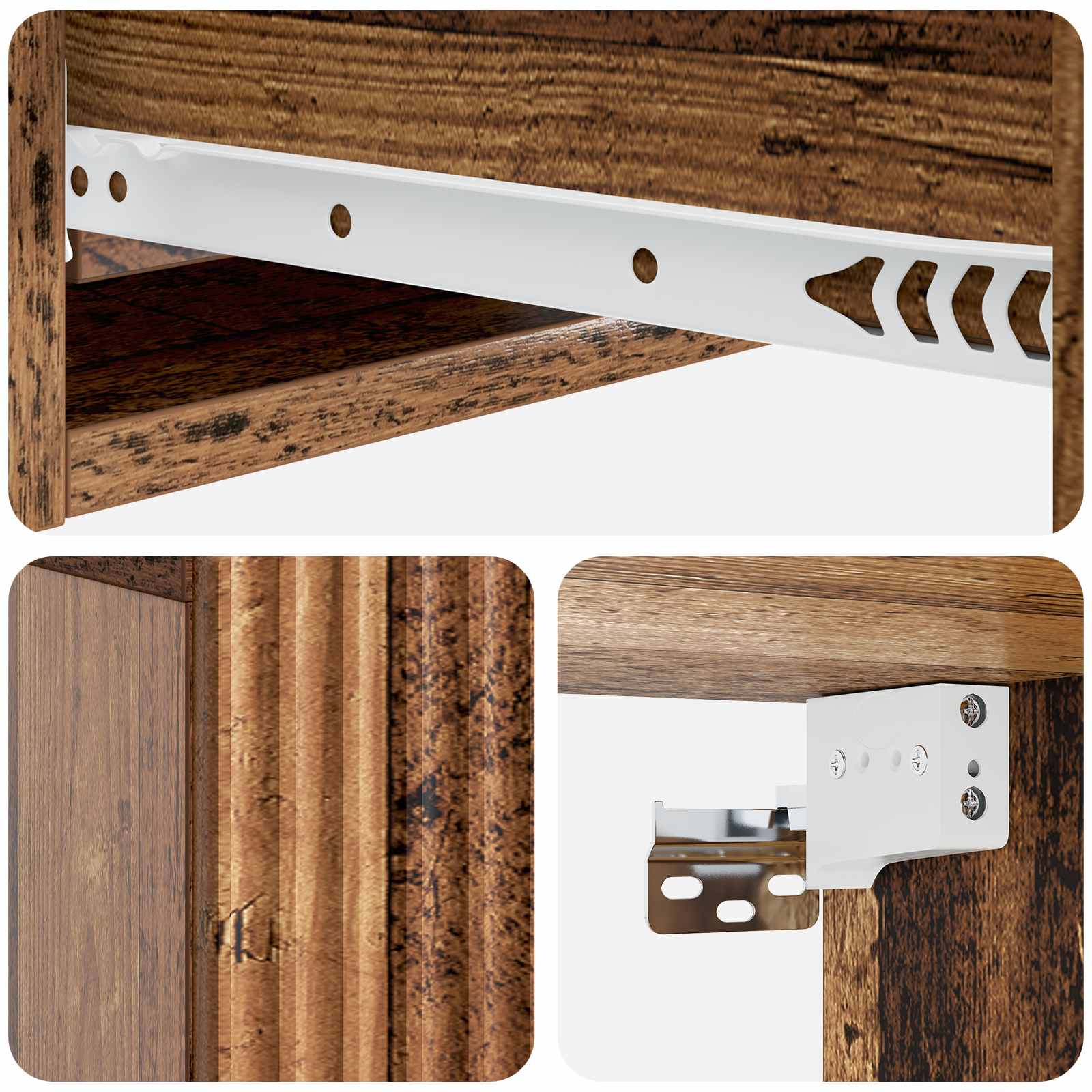 Wandmontierter Beistelltisch Altholz 59 x 34,5 x 17 cm