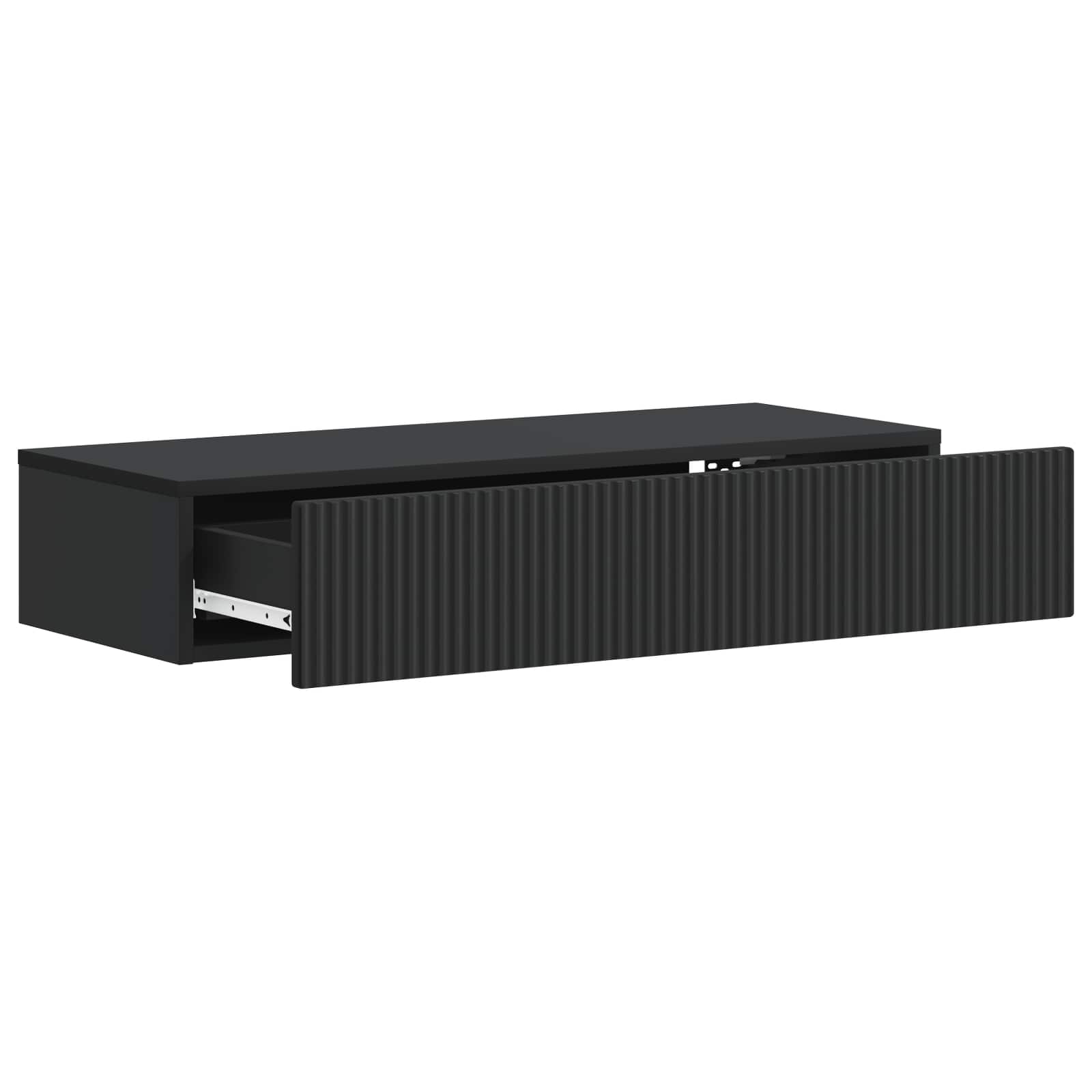 Wandmontierter Beistelltisch Schwarz 87,5 x 34,5 x 17 cm