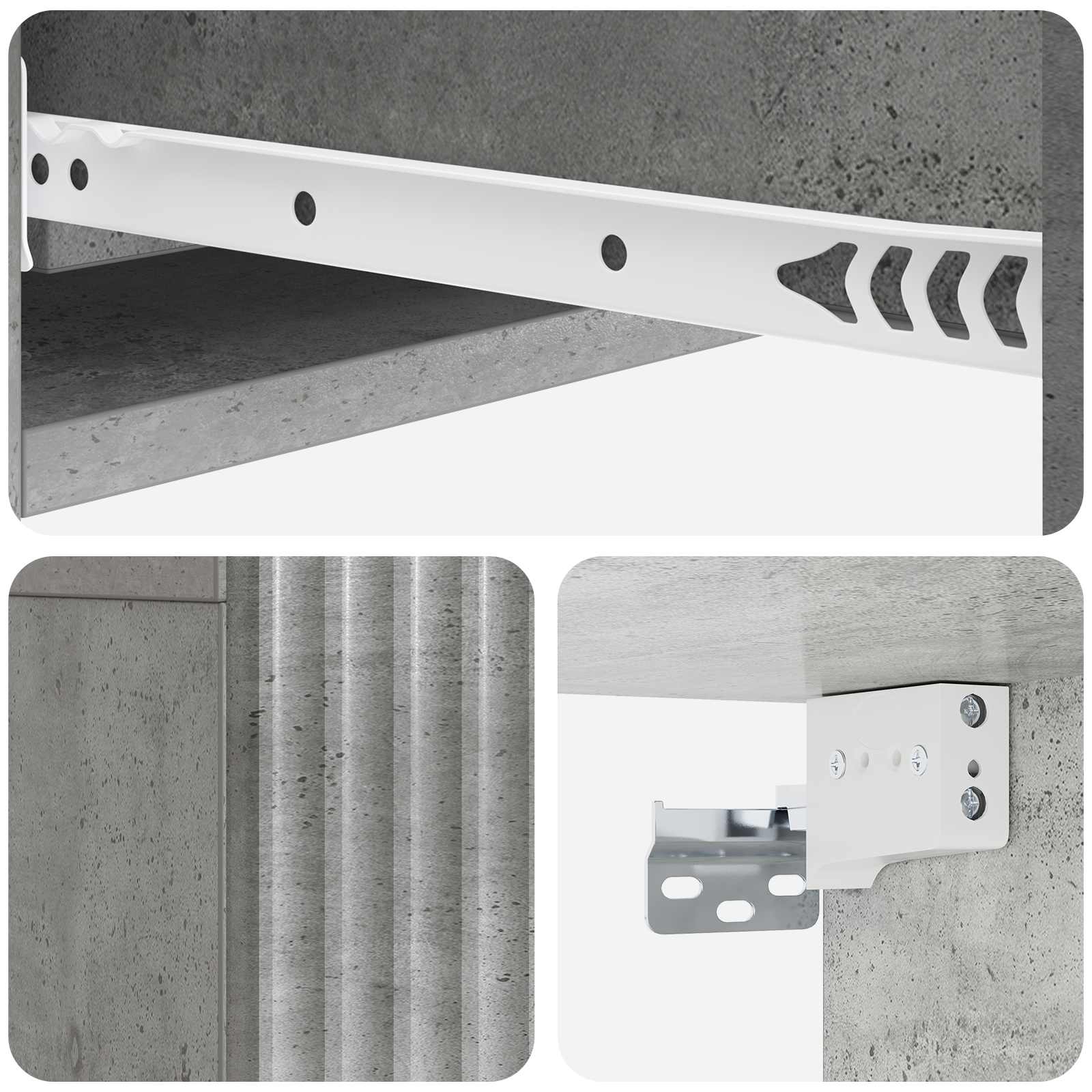 Wandmontierter Beistelltisch Betongrau 87,5 x 34,5 x 17 cm