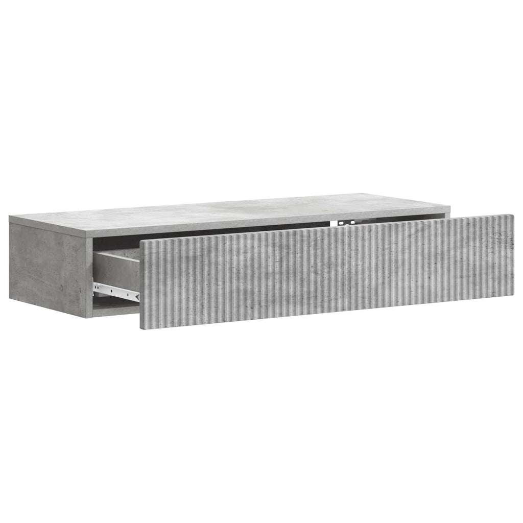 Wandmontierter Beistelltisch Betongrau 87,5 x 34,5 x 17 cm